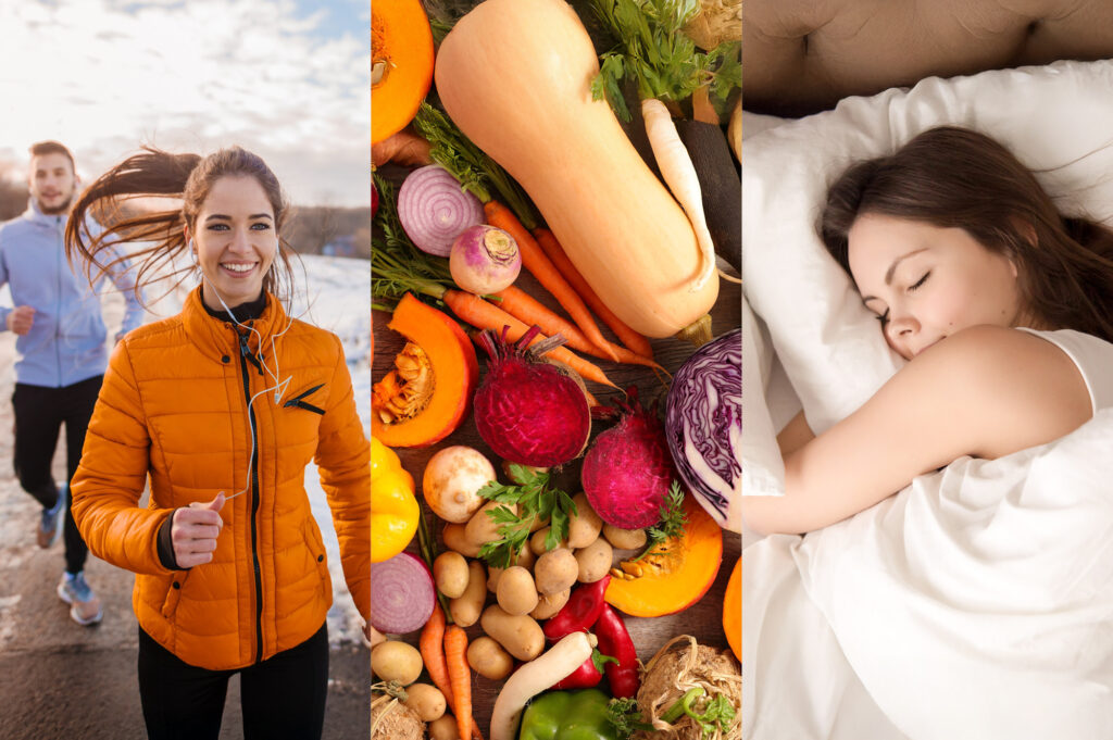 Bewegung an der frischen Luft, ausgewogene Ernährung und erholsamer Schlaf tragen dazu bei, die Abwehrkräfte zu stärken. Diese drei einfachen Tipps unterstützen den Körper in der Erkältungszeit effektiv.